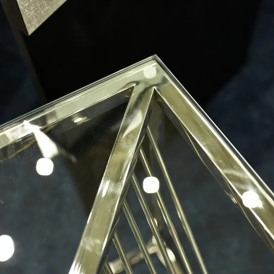 Журнальный столик FLAME B прозрачный / серебряный 55X55 FLAMEBTS 2