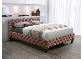 Двуспальная кровать HERRERA VELVET 160X200 античная роза / венге BLUVEL 52 HERRERAV160RW