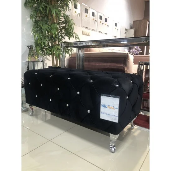 Пуф / Лавка HESTIA VELVET черный Черный / серебряный HESTIAV19S 2