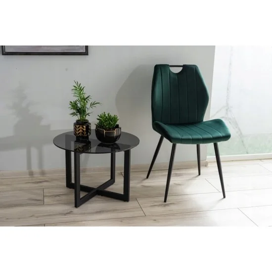 Стул ARCO VELVET черный каркас / зеленый BLUVEL78 ARCOVCZ 4