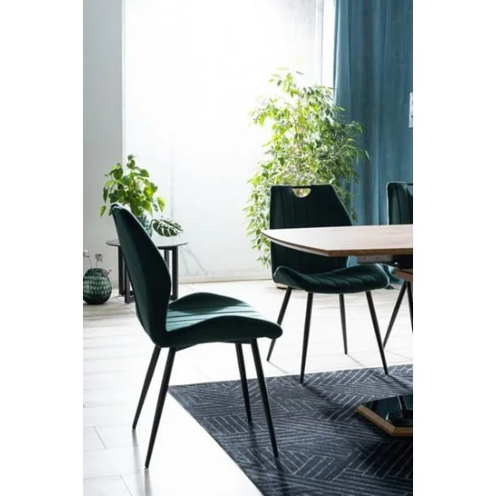 Стул ARCO VELVET черный каркас / зеленый BLUVEL78 ARCOVCZ 5
