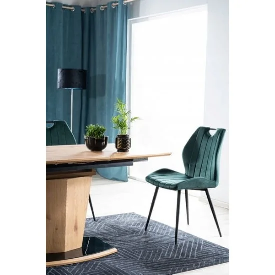 Стул ARCO VELVET черный каркас / зеленый BLUVEL78 ARCOVCZ 6
