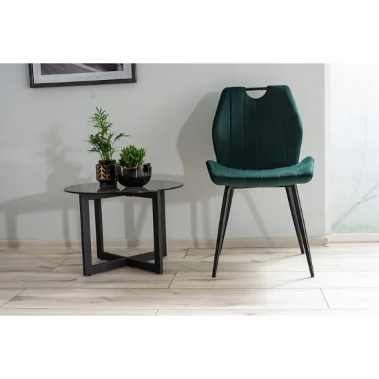 Стул ARCO VELVET черный каркас / зеленый BLUVEL78 ARCOVCZ 3