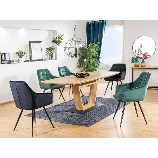 Стул LILIA VELVET черный каркас / зеленый BLUVEL78 LILIAVCZ 5