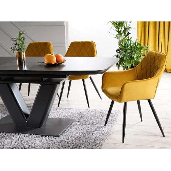 Стул LINEA VELVET черный каркас / карри BLUVEL 68 LINEAVCCU 4