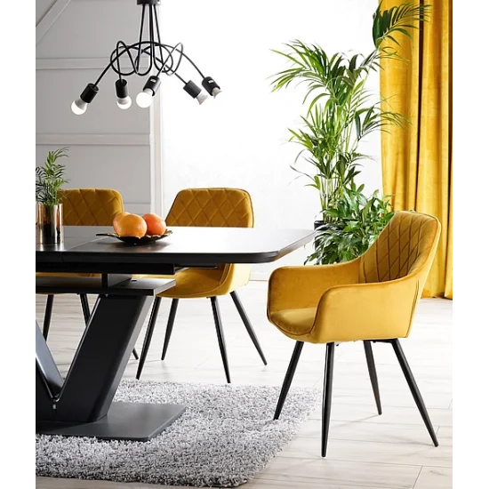Стул LINEA VELVET черный каркас / карри BLUVEL 68 LINEAVCCU 3