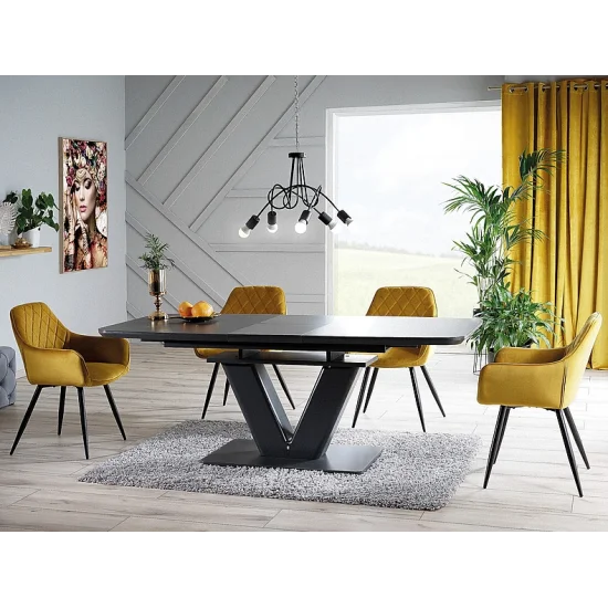 Стул LINEA VELVET черный каркас / карри BLUVEL 68 LINEAVCCU 6