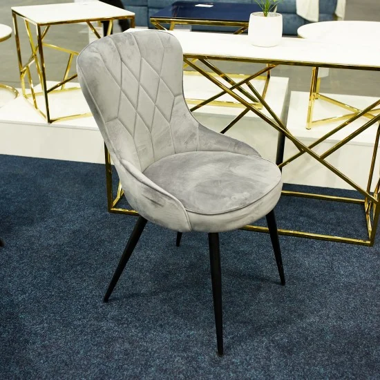 Стілець LOTUS VELVET чорний каркас / сірий BLUVEL 14 LOTUSVCSZ 10