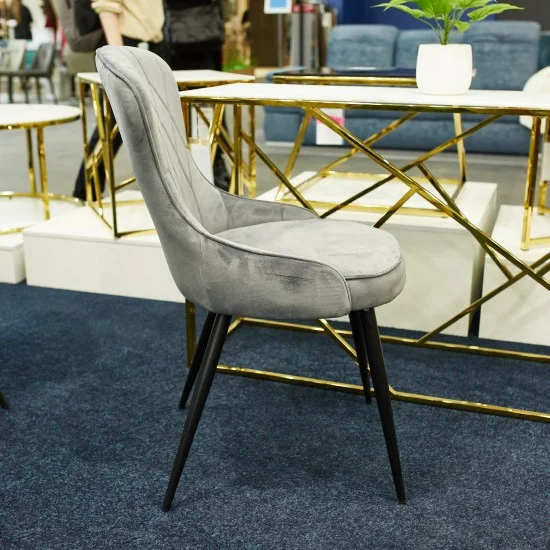 Стілець LOTUS VELVET чорний каркас / сірий BLUVEL 14 LOTUSVCSZ 9