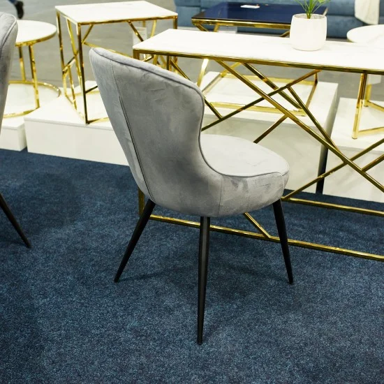 Стілець LOTUS VELVET чорний каркас / сірий BLUVEL 14 LOTUSVCSZ 11