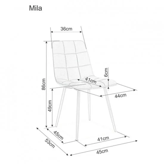 Стул MILA MATT VELVET 59 черный каркас / бордо MILAMVCBO 3