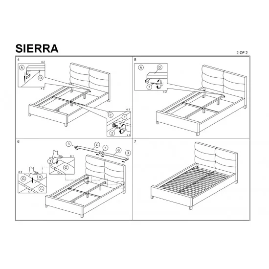 Ліжко односпальне SIERRA VELVET 120x200 колір сірий / дуб TAP.150 SIERRAV120SZD 3