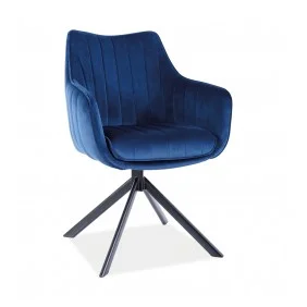Стул AZALIA VELVET черный каркас / синий BLUVEL 86 AZALIAVCG