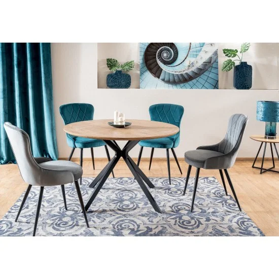 Стілець LOTUS VELVET чорний каркас / сірий BLUVEL 14 LOTUSVCSZ 6