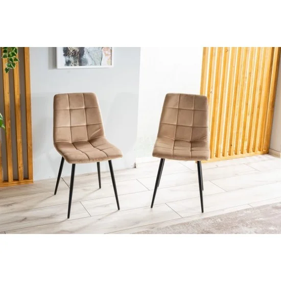 Стул MILA VELVET черный каркас / беж BLUVEL 28 MILAVCBE 6