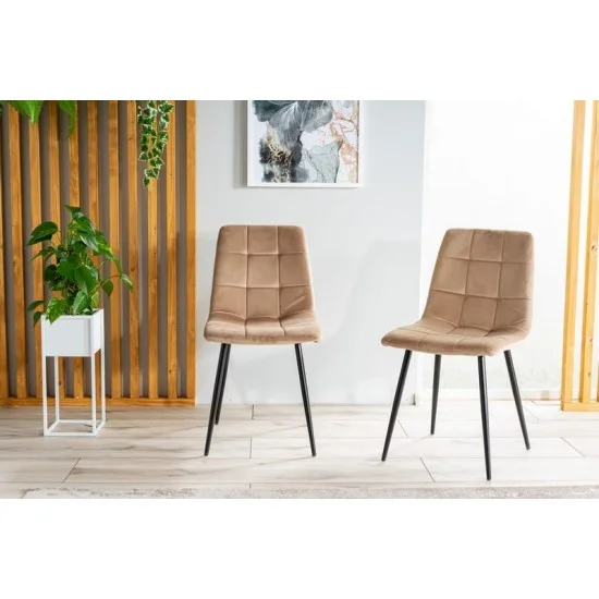 Стул MILA VELVET черный каркас / беж BLUVEL 28 MILAVCBE 5