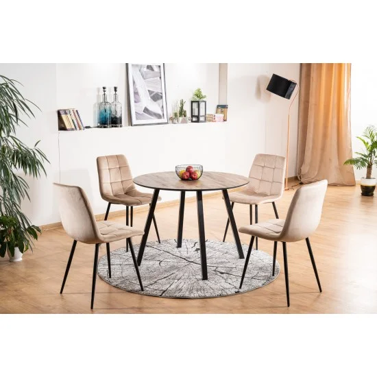 Стул MILA VELVET черный каркас / беж BLUVEL 28 MILAVCBE 9
