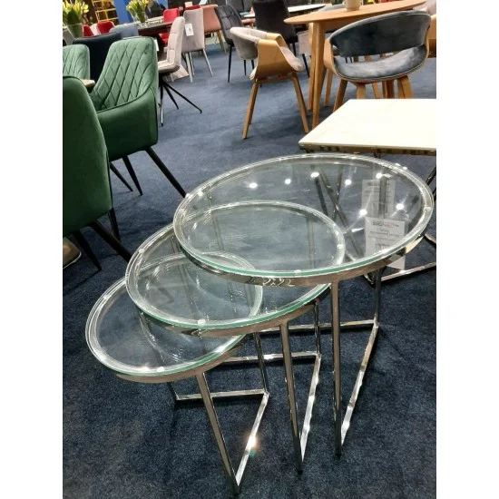 Журнальный столик TRINITY прозрачный / серебряный (Комплект) TRINITYS 3