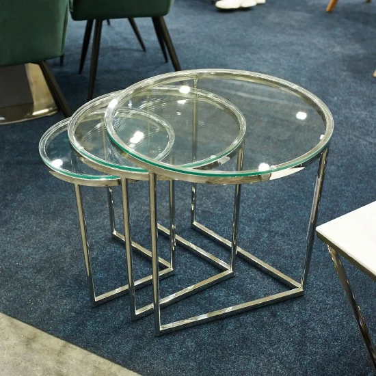 Журнальный столик TRINITY прозрачный / серебряный (Комплект) TRINITYS 7
