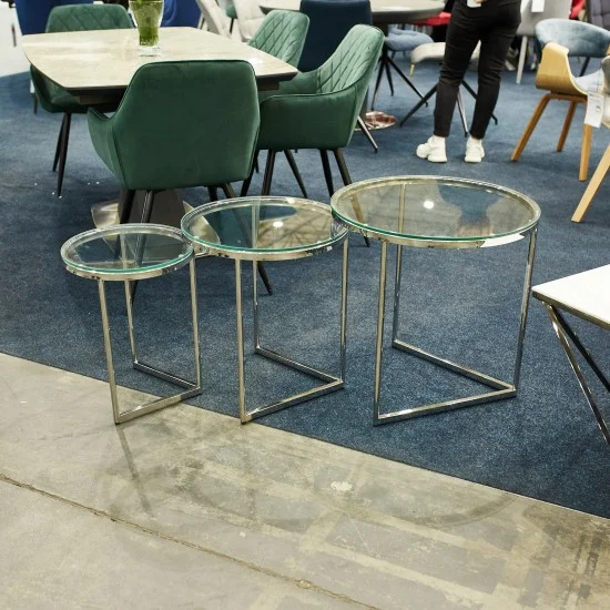 Журнальный столик TRINITY прозрачный / серебряный (Комплект) TRINITYS 6