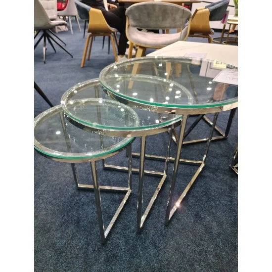 Журнальный столик TRINITY прозрачный / серебряный (Комплект) TRINITYS 4