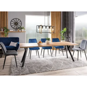 Стол обеденный MERLIN 90(240)X90 Дуб артизиан / Черный MERLINDAC90