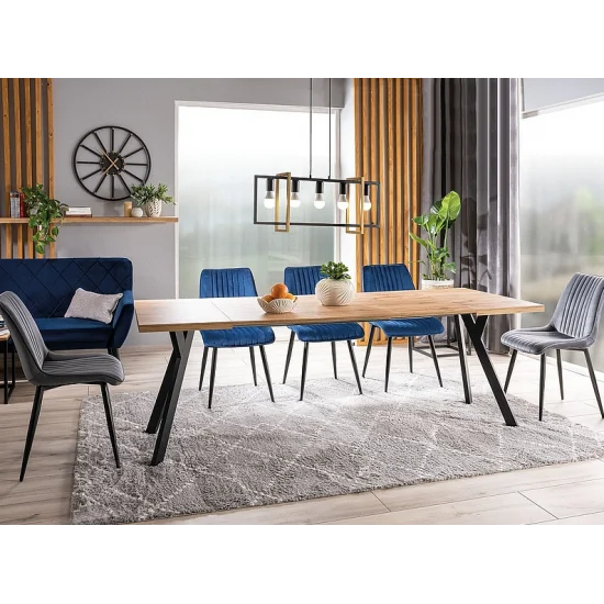 Стол обеденный MERLIN 90(240)X90 Дуб артизиан / Черный MERLINDAC90 1