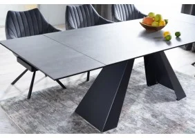 Стіл обідній SALVADORE CERAMIC II 120(180)X80 Сірий / Чорний мат SALVADORECII120