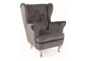 Крісло дитяче LILI VELVET сірий BL.14 / срібний LILIVSZS