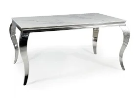 Стіл обідній PRINCE CERAMIC 180*90 білий CALACATTA/хром PRINCECBCH180