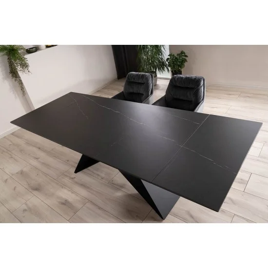 Стіл обідній розкладний WESTIN CERAMIC 160(240)*90 чорний SAHARA NOIR/чорний мат WESTINCCC160 11