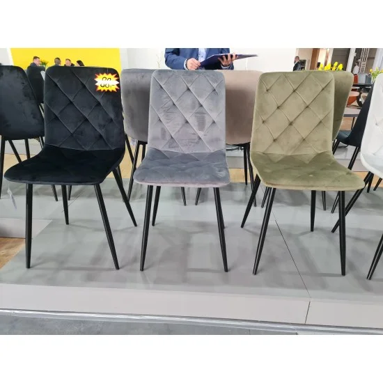 Стул кухонный JERRY VELVET черный каркас/темный беж BL.40 JERRYVCCB 4