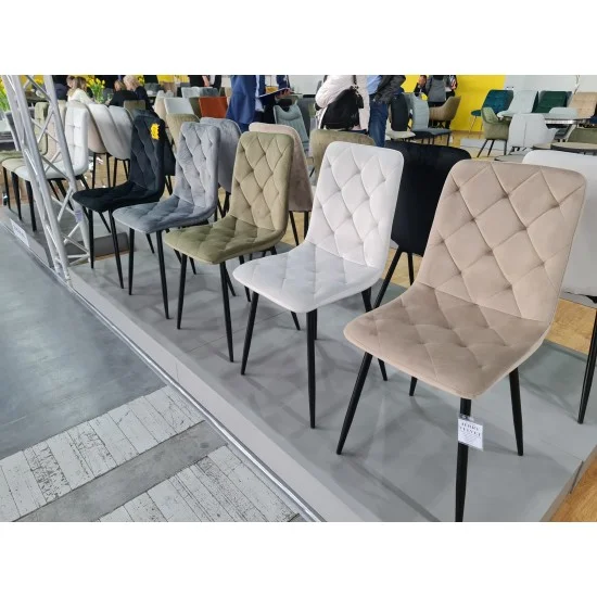 Стул кухонный JERRY VELVET черный каркас/темный беж BL.40 JERRYVCCB 3