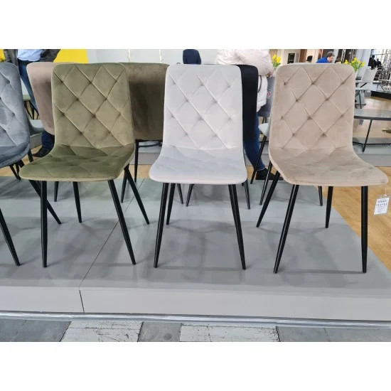 Стул кухонный JERRY VELVET черный каркас/темный беж BL.40 JERRYVCCB 2