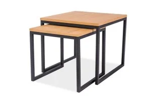Журнальний столик LARGO DUO дуб/чорний (комплект) LARGODUODCM