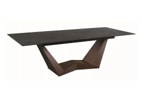 Стіл обідній розкладний BONUCCI CERAMIC 200(250)*98 чорний NERO GRECO/горіх BONUCCICO200