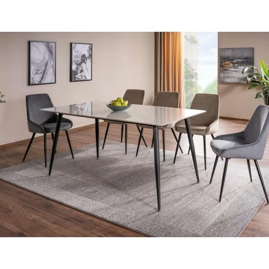 Стул кухонный COBE VELVET черный каркас/серый BL.14 COBEVCSZ 4