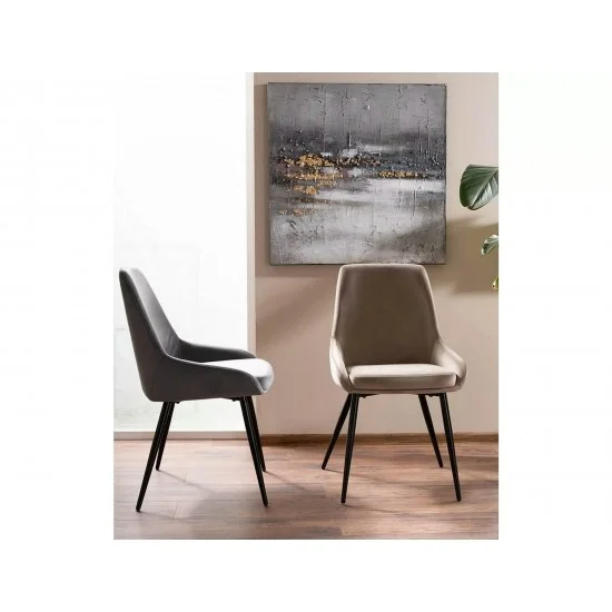 Стул кухонный COBE VELVET черный каркас/серый BL.14 COBEVCSZ 5