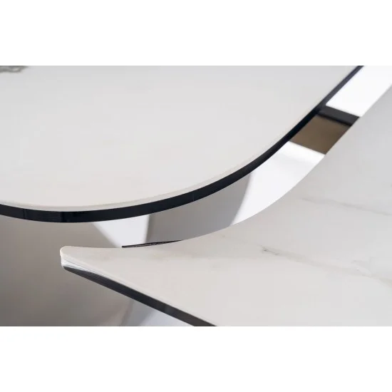 Стол обеденный раскладной INFINITY CERAMIC 160(240)*95 белый AMBER BIANCO/коричневый INFINITYBBR160 3