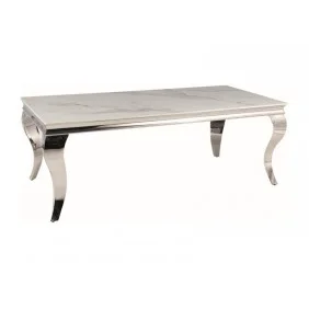 Журнальний столик PRINCE A CERAMIC білий CALACATTA/хром 120*60 PRINCEACBCH120