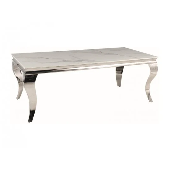 Журнальний столик PRINCE A CERAMIC білий CALACATTA/хром 120*60 PRINCEACBCH120 1