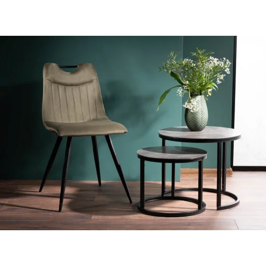 Стул кухонный ORFE VELVET черный каркас/оливковый BL.77 ORFEVCOL 6