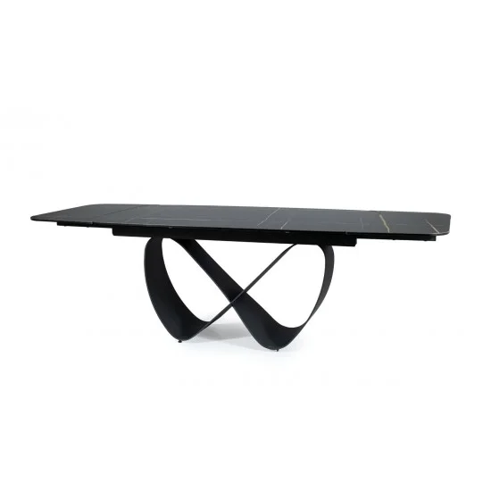 Стіл обідній розкладний INFINITY CERAMIC 160(240)*95 чорний AZARIO BLACK/чорний мат INFINITYCBC160 5