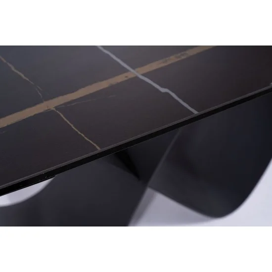 Стіл обідній розкладний INFINITY CERAMIC 160(240)*95 чорний AZARIO BLACK/чорний мат INFINITYCBC160 3