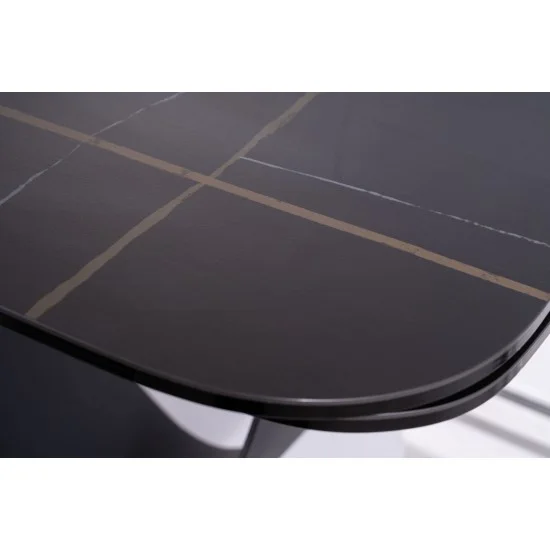 Стіл обідній розкладний INFINITY CERAMIC 160(240)*95 чорний AZARIO BLACK/чорний мат INFINITYCBC160 2