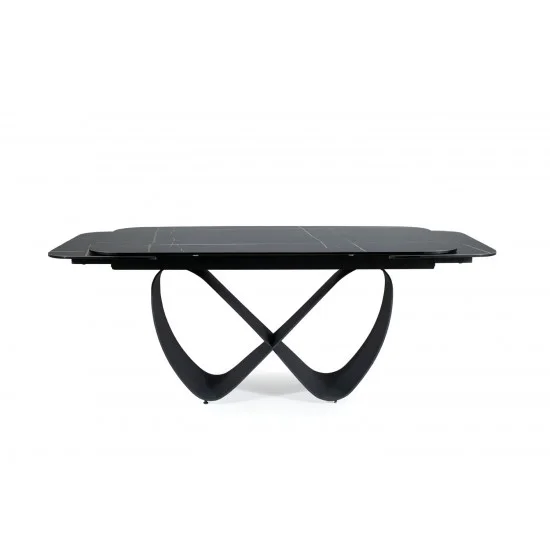 Стіл обідній розкладний INFINITY CERAMIC 160(240)*95 чорний AZARIO BLACK/чорний мат INFINITYCBC160 6