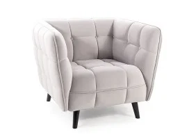 Кресло CASTELLO 1 VELVET светло-серое/венге BL.03 CASTELLO1V03