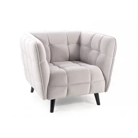Кресло CASTELLO 1 VELVET светло-серое/венге BL.03 CASTELLO1V03