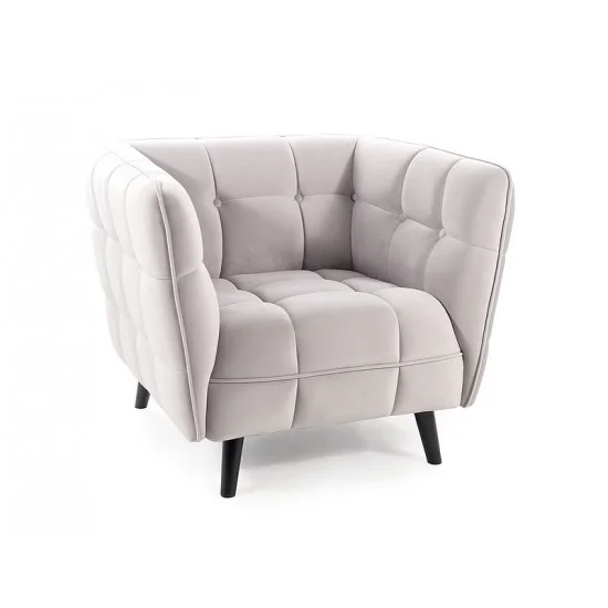 Кресло CASTELLO 1 VELVET светло-серое/венге BL.03 CASTELLO1V03 1