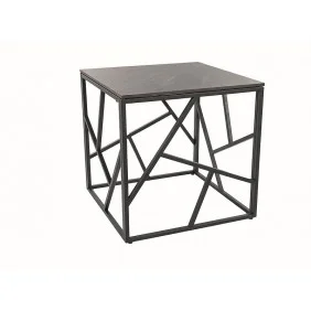 Журнальный столик ESCADA B III серый эффект мрамора/черный 55X55 ESCADABIIISZC
